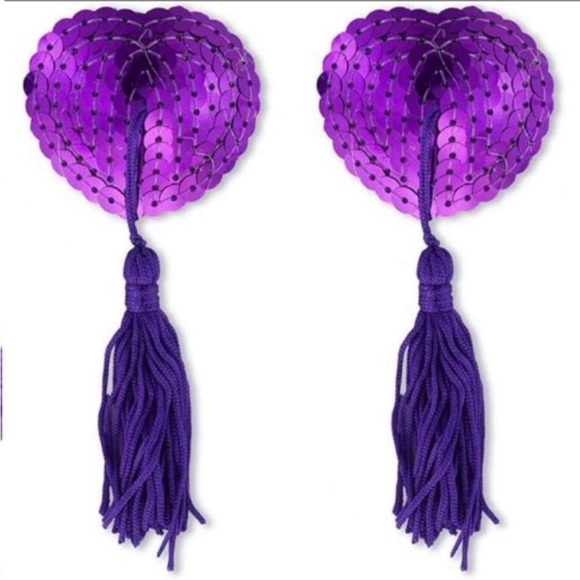 6 PC Purple Sequin Gloves and Accessories Set - Picture 6 of 10